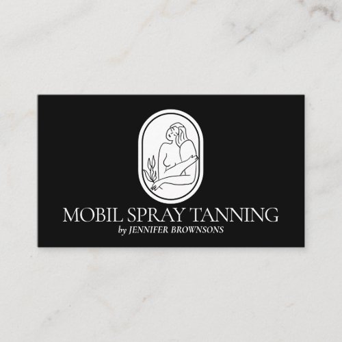 Black Spray Tanning Boho Body Skin woman Business Card