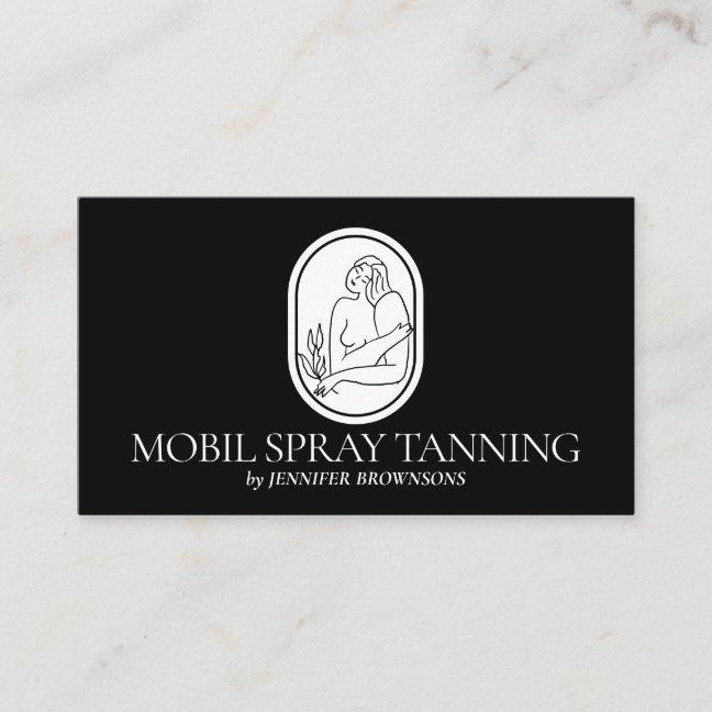 Black Spray Tanning Boho Body Skin woman Business Card