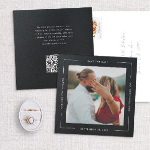 Black Square All Around Text Frame Save the Date