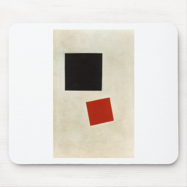 Black Square and Red Square by Kazimir Malevich Mouse Pad (Front)