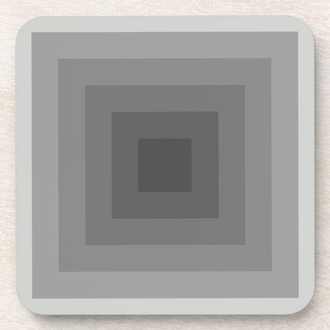 Black Square Geometric Beverage Coaster (Front)