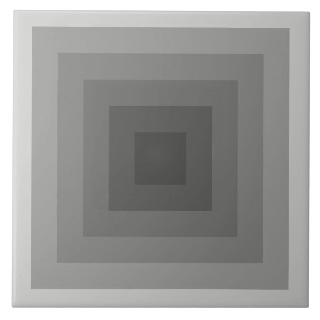 Black Square Geometric Ceramic Tile (Front)