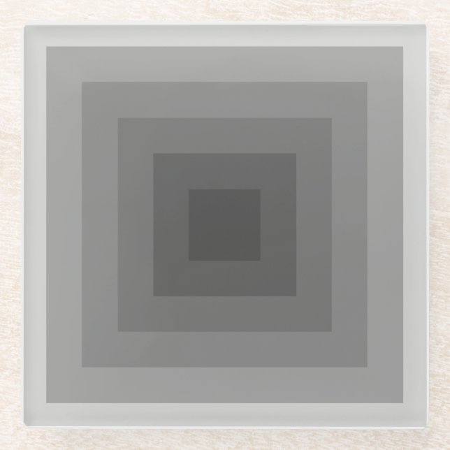 Black Square Geometric Glass Coaster (Front)