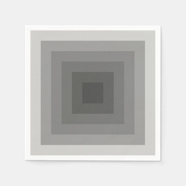 Black Square Geometric Paper Napkins (Front)