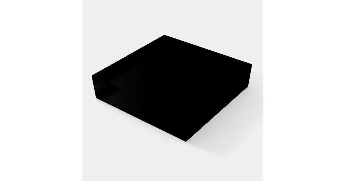Black Square Glass Paperweight Zazzle
