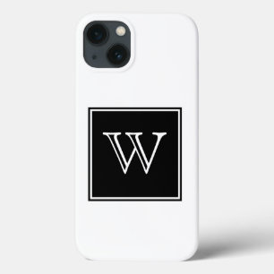Black Square Monogram iPhone 13 Case