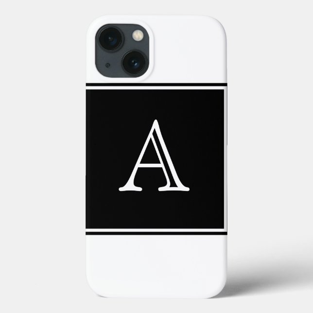 Black Square Monogram Case-Mate iPhone Case (Back)