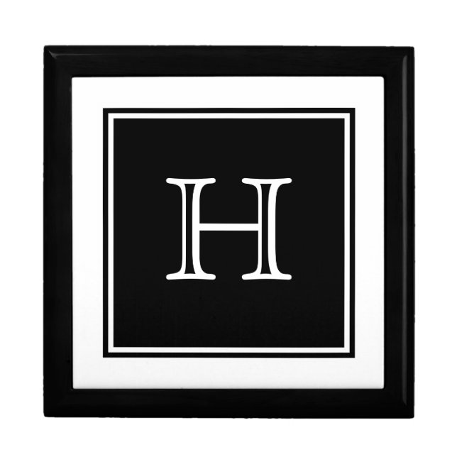Black Square Monogram Gift Box (Front)