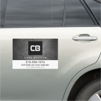 Black Square Monogram Grunge Metal Construction