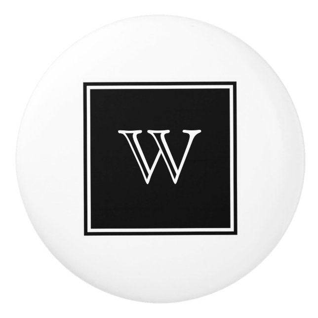 Black Square Monogram Knob (Front)