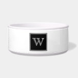 Black Square Monogram Pet Bowl<br><div class="desc">Add your initials or other text to customize this simple and modern Square Monogram Pet Bowl in black and white. This trendy and chic bowl is a stylish option for your dog or cat.</div>