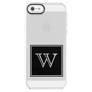 Black Square Monogram Clear iPhone SE/5/5s Case