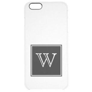 Black Square Monogram Clear iPhone 6 Plus Case
