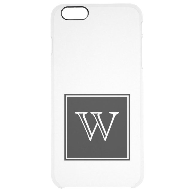 Black Square Monogram Uncommon iPhone Case (Back)