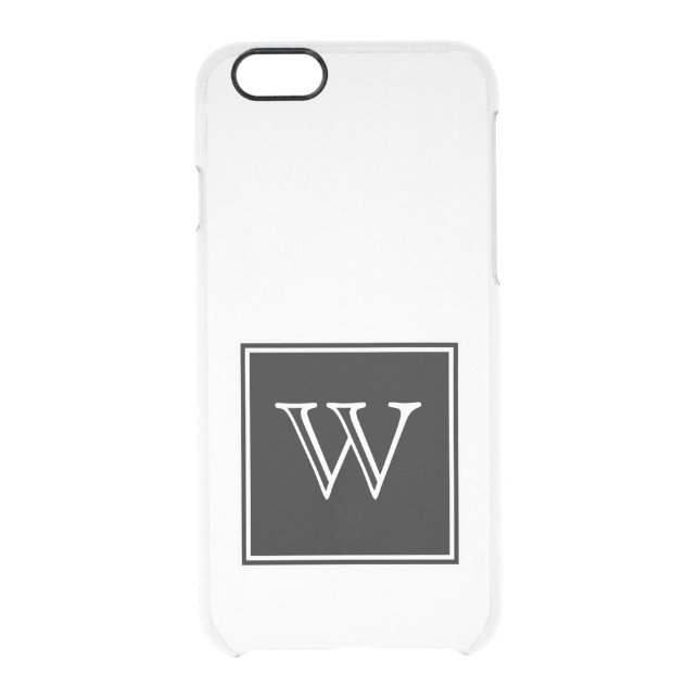 Black Square Monogram Uncommon iPhone Case (Back)