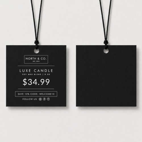 Black Square Price Hang Tag