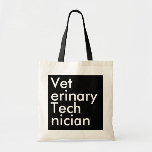 Black Square Veterinary Technician Tote Bag