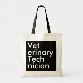 Black Square Veterinary Technician Tote Bag
