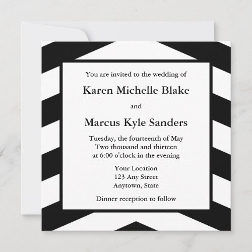 Black Square Wedding Invitations or Announcements