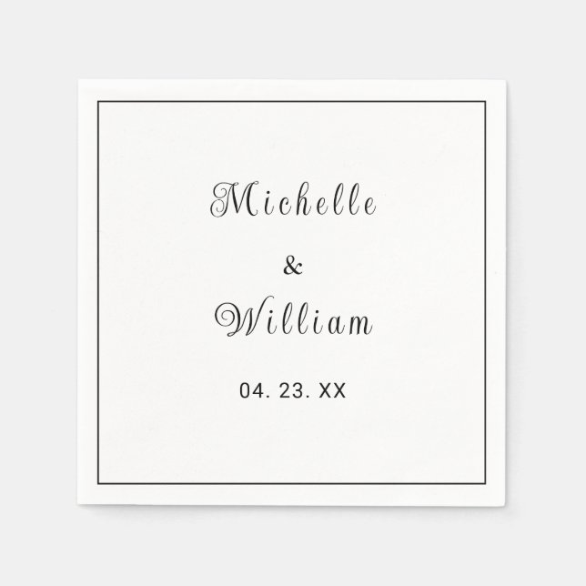 BLACK SQUARE WEDDING NAPKINS (Front)