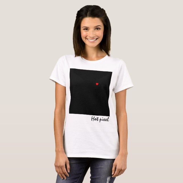 Black Square with a hot pixel funny customizable T-Shirt (Front Full)