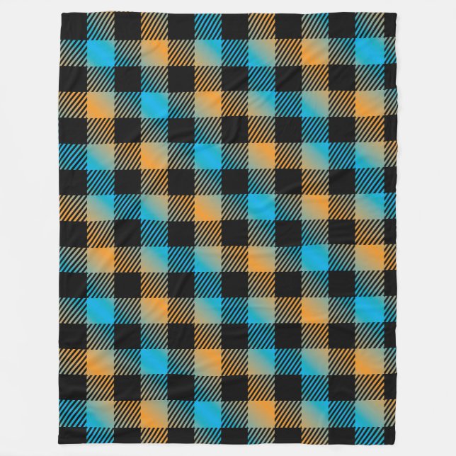 Black Squares  Fleece Blanket (Front)