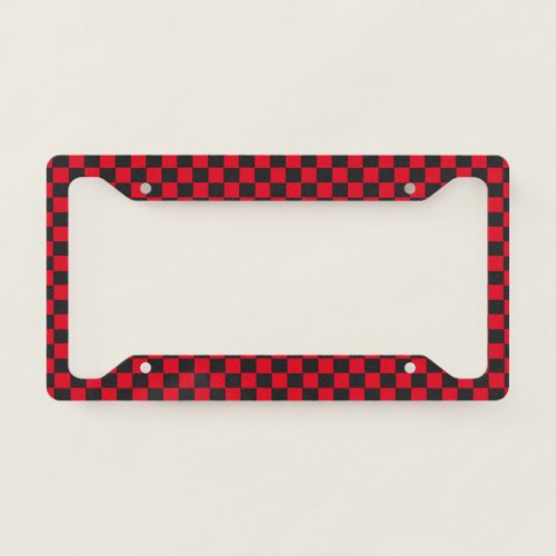 Black Squares Red Ladybug Colors Beetle License Plate Frame