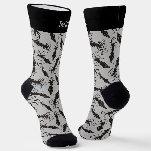 Black Squid Pattern Socks