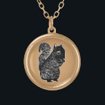 Black Squirrel Brown Oak Necklace<br><div class="desc">This black squirrel comes from one of my original animal illustrations! Artwork © Abigail Davidson.</div>