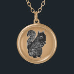 Black Squirrel Brown Oak Necklace<br><div class="desc">This black squirrel comes from one of my original animal illustrations! Artwork © Abigail Davidson.</div>