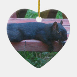 Black Squirrel Ceramic Ornament