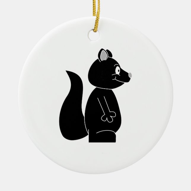 Black Squirrel. Ceramic Ornament (Front)