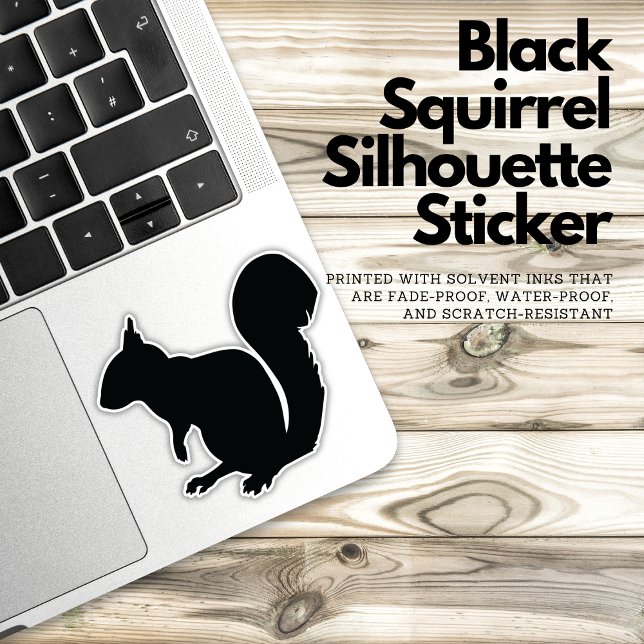 Black Squirrel Silhouette Sticker ( black squirrel sticker, squirrel silhouette, nature sticker, animal sticker, vinyl sticker, weather)
