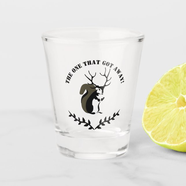 Black Squirrel With Ten Point Antler Shot Glass (Front)