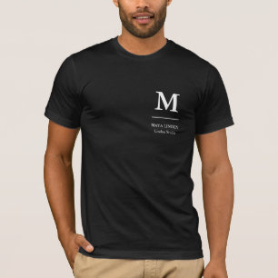 Black Staff T-Shirt – Logo Initial & Name Custom