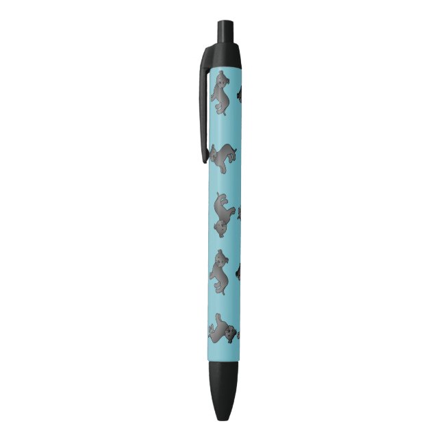 Black Staffordshire Bull Terrier Pattern Pen (Top (Vertical))