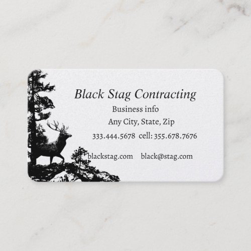Black Stag Handyman Contractor Business Business Card