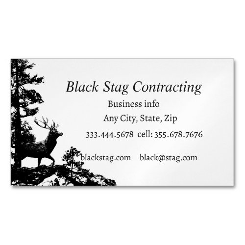 Black Stag Handyman Contractor Business Card Magnet