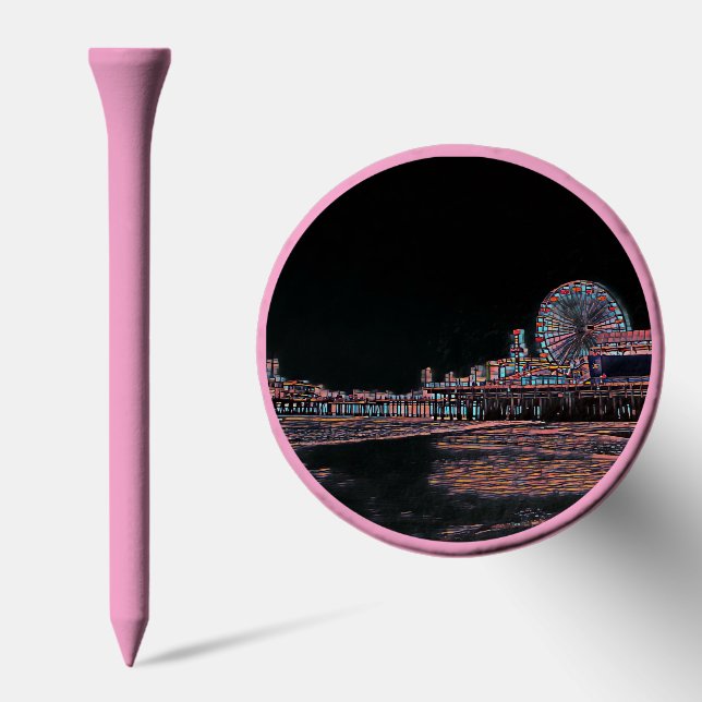 Black Stained Glass Santa Monica Pier Golf Tees (Combo)