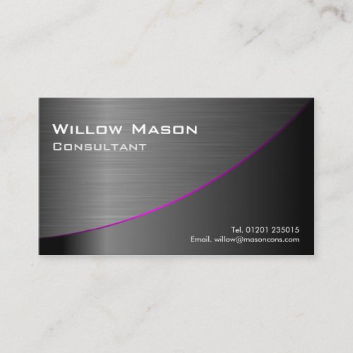 Black Stainless Steel Curved, Business Card