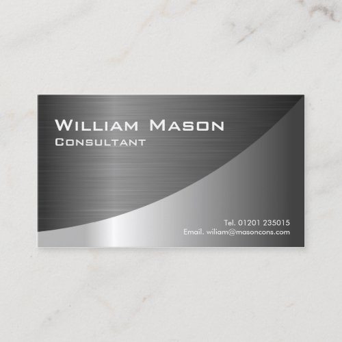 Black Stainless Steel Curved Business Card