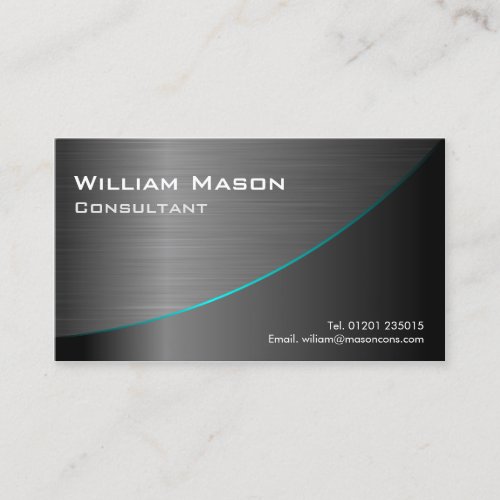 Black Stainless Steel Curved, Business Card