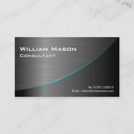 Customizable Black Stainless Steel Curved, Business Card