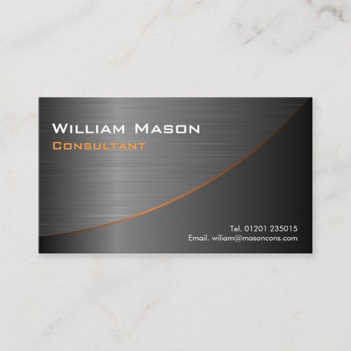 Black Stainless Steel Curved, Business Card