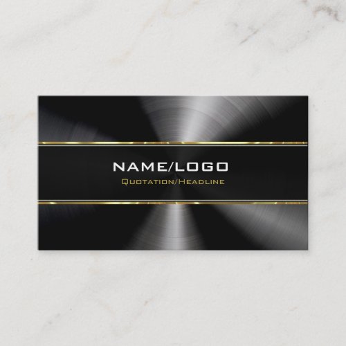 Black Stainless Steel  Gold Accents Template Business Card