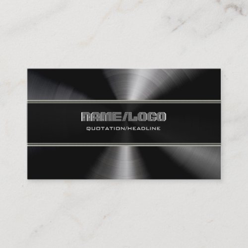 Black Stainless Steel &amp; Gray Accents Template Business Cards
