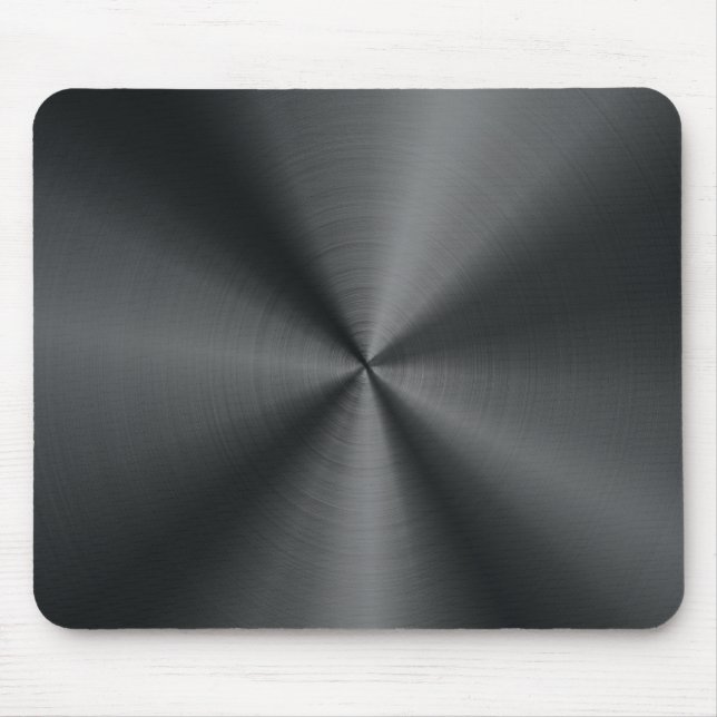 Black Stainless Steel Look Metal Pattern Mouse Pad (Front)