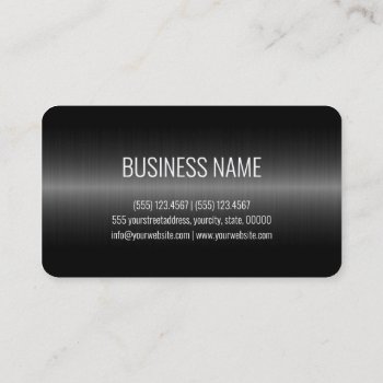 Black Stainless Steel Metal Look Business Card by NhanNgo at Zazzle