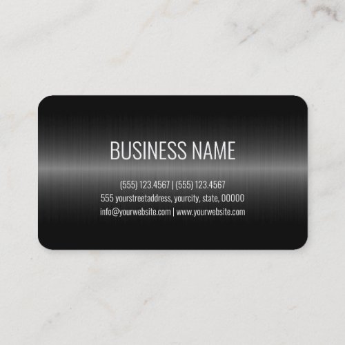 Black Stainless Steel Metal Look Business Card