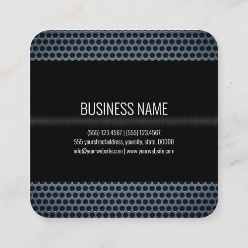 Black Stainless Steel Metal Look Square Business Card